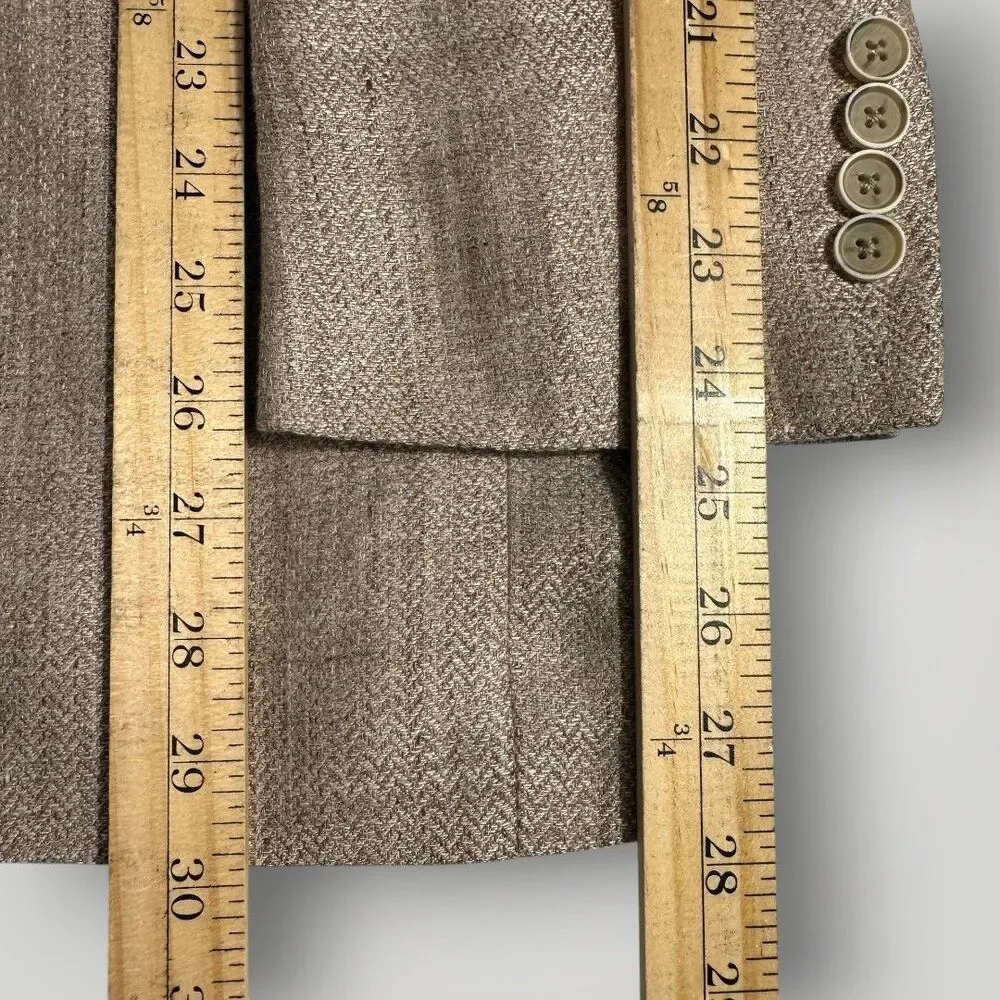 JOSEPH ABBOUD Mens Blazer 42R Sport Coat Two Button Jacket Linen Tan Slim fit